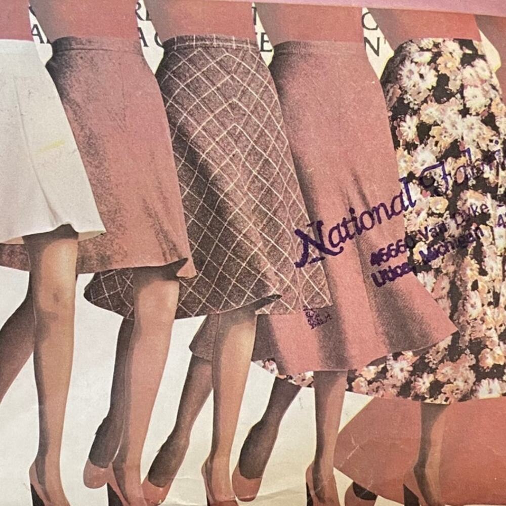 Vtg McCalls 4132 Skirt Pattern Miss 25 Waist 1974 Variation Long Short Flare
